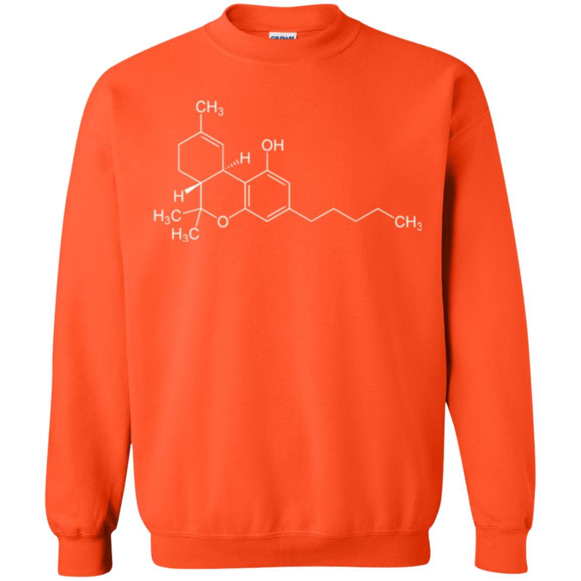 Cannabis T-shirt Thc Molecule Tetrahydrocannabinol Orange