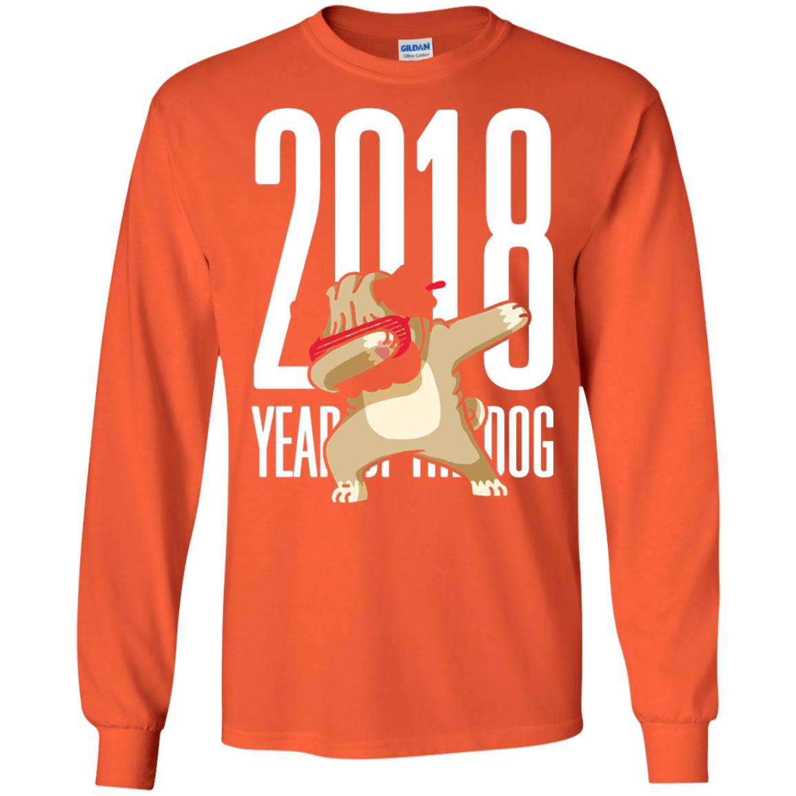 Dog Lover T-shirt 2018 Year Of The Dog Orange