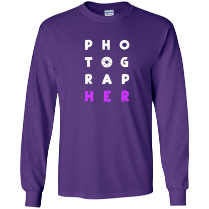 Photographer T-shirt With Purple Text Pho Tog Rap Her