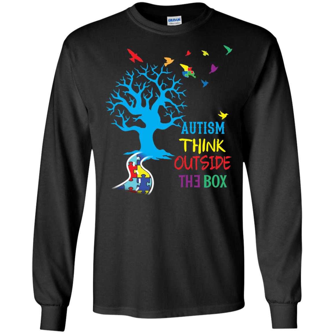 Autism Awareness T-shirt Autism Think Outside Black