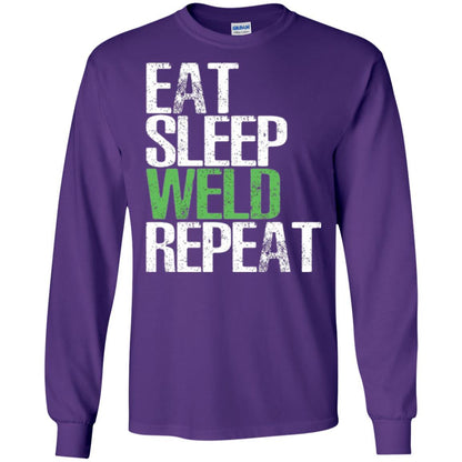 Welding T-shirt Eat Sleep Weld Repeat Purple