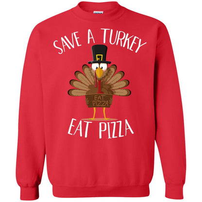 Save A Turkey Eat Pizza Thaksgiving Gift Shirt Red