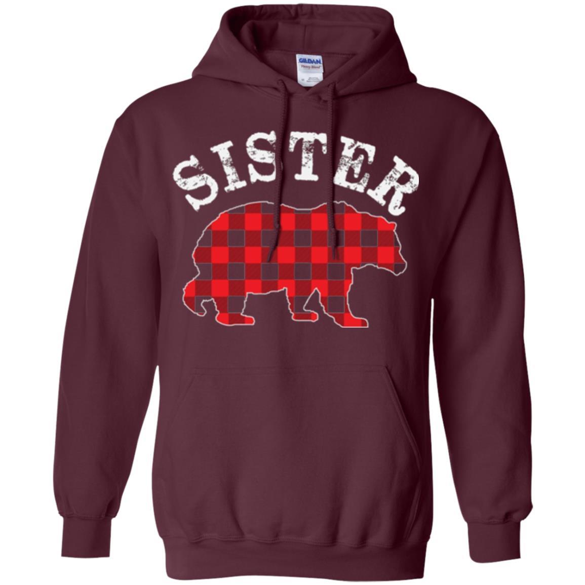 Family T-shirt Red Plaid Sister Bear Maroon