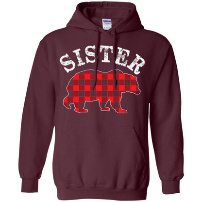 Family T-shirt Red Plaid Sister Bear Maroon