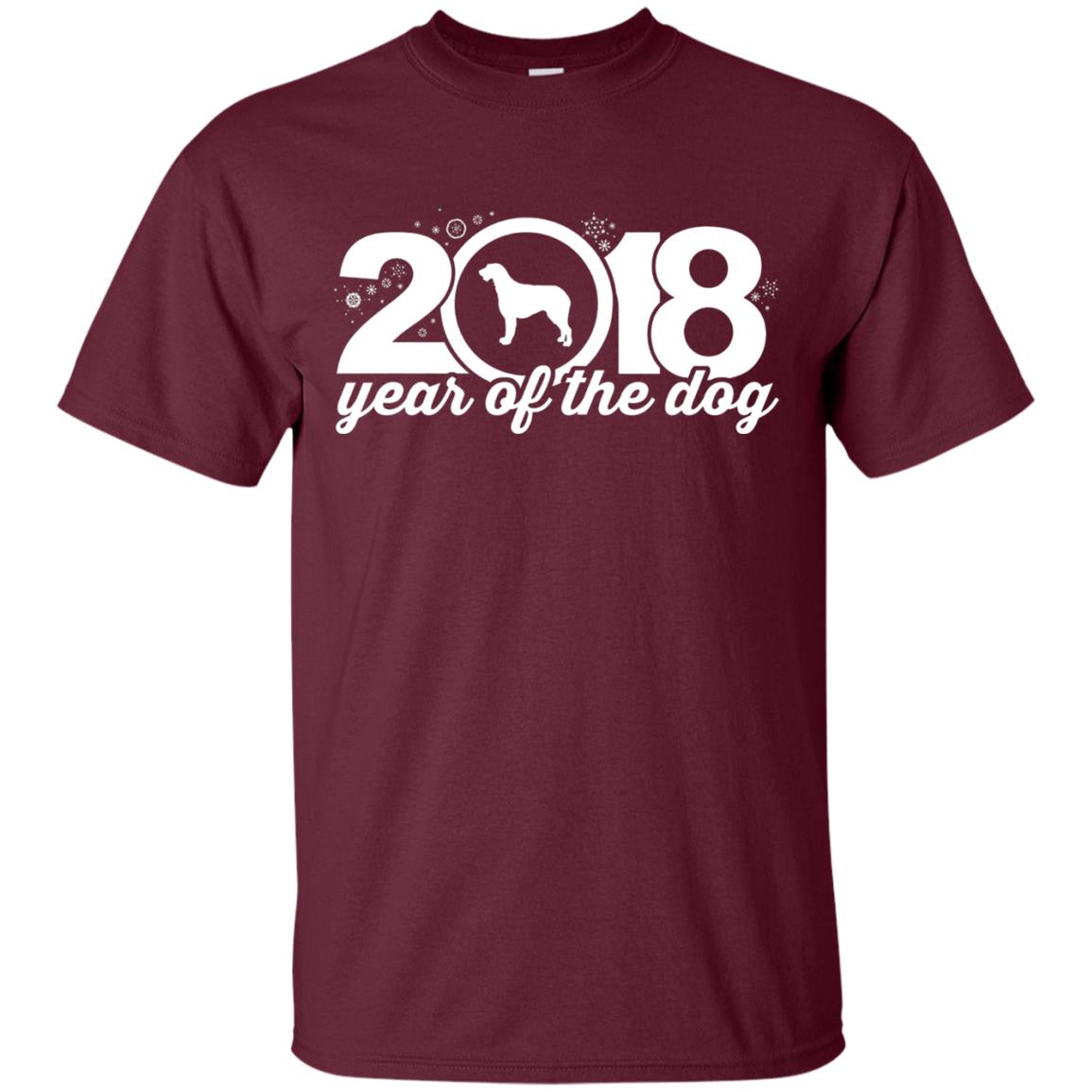 Irish Wolfhound Lover T-shirt 2018 Year Of The Dog New Year Maroon
