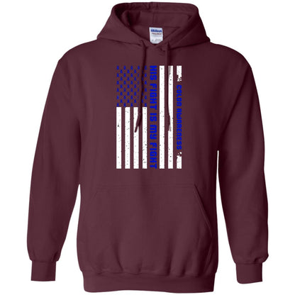 Colon Awareness His Fight Is My Fight Dark Blue Ribbon Stars Flag Of Usa Shirt Maroon