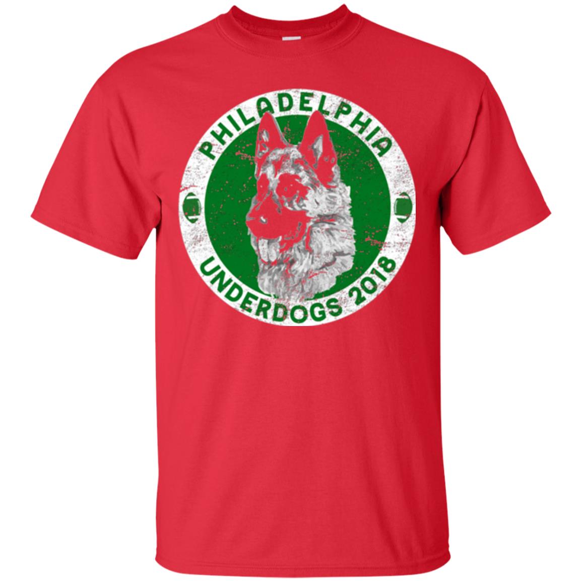 Dog Lover T-shirt Philadelphia Underdogs 2018 Distressed Red