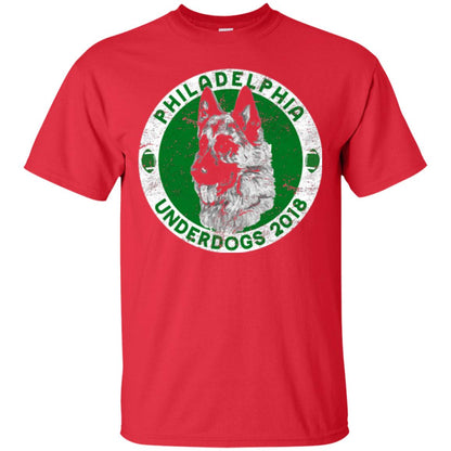 Dog Lover T-shirt Philadelphia Underdogs 2018 Distressed Red