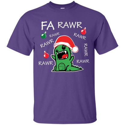 Christmas T-shirt Dinosaur Fa Rawr Purple