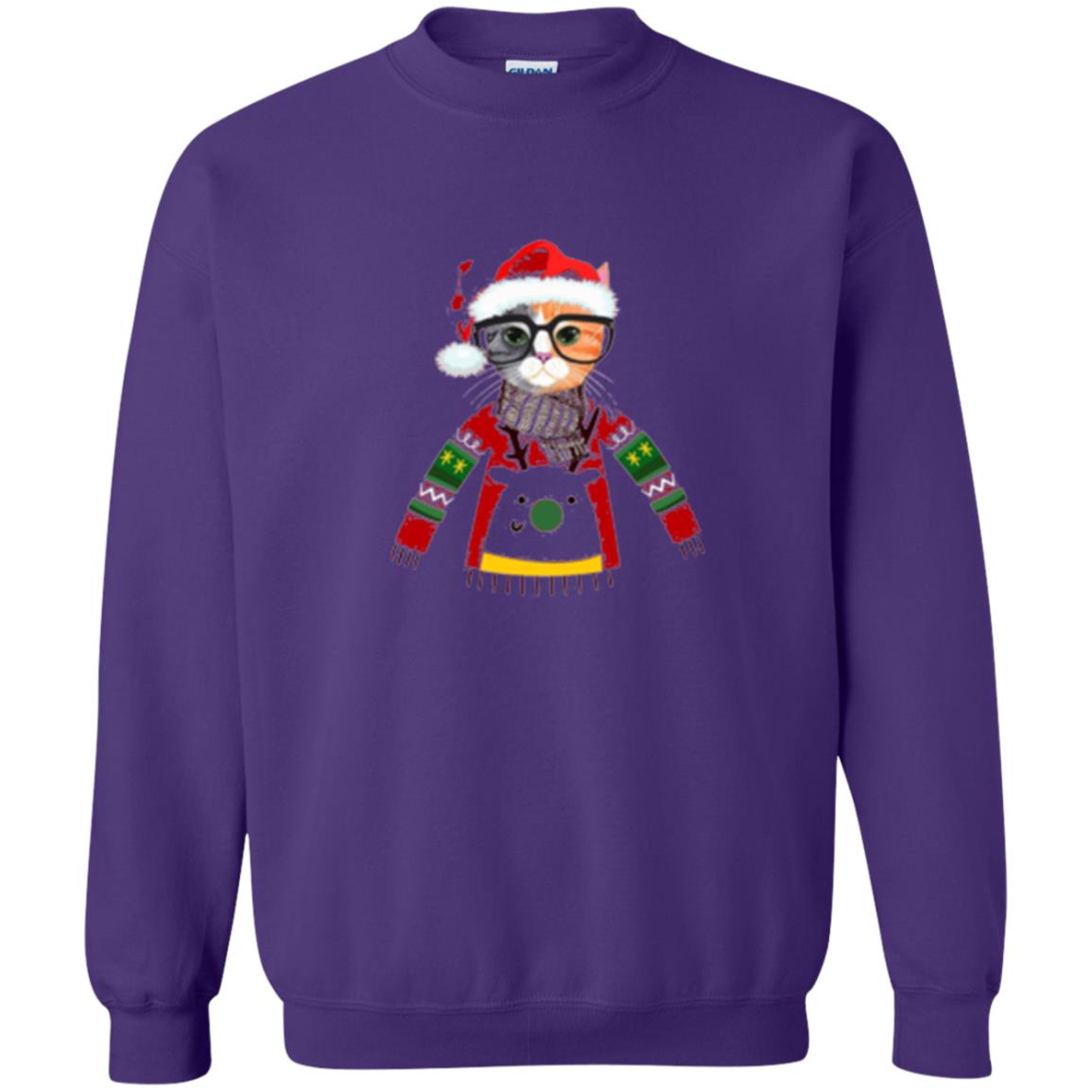 Cat Lovers T-shirt Meowy Christmas Purple