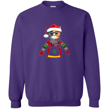 Cat Lovers T-shirt Meowy Christmas Purple