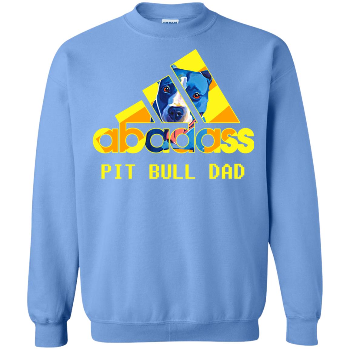 Abadass Pit Bull Dad Daddy Loves Pitbull Shirt Carolina Blue