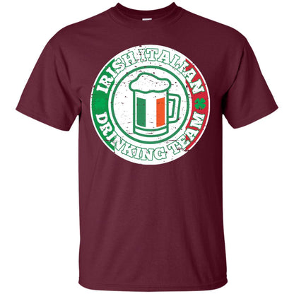 Irish Italian Drinking Team Italy Flag St Patrick_s Day T-shirt Maroon