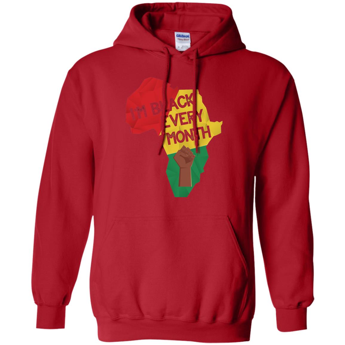 I_m Black Every Month Proud African American T-shirt Red