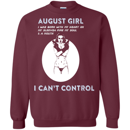 August Girl I Was Born With My Heart T-shirt Maroon
