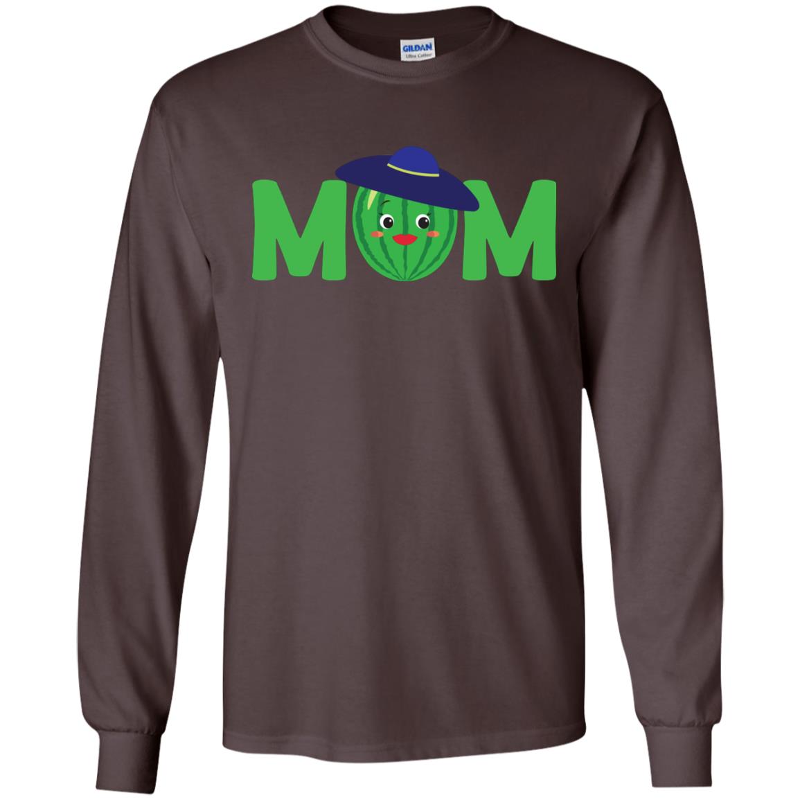 Mom Watermelon Funny Summer Melon Fruit Shirt For Mommy Dark Chocolate