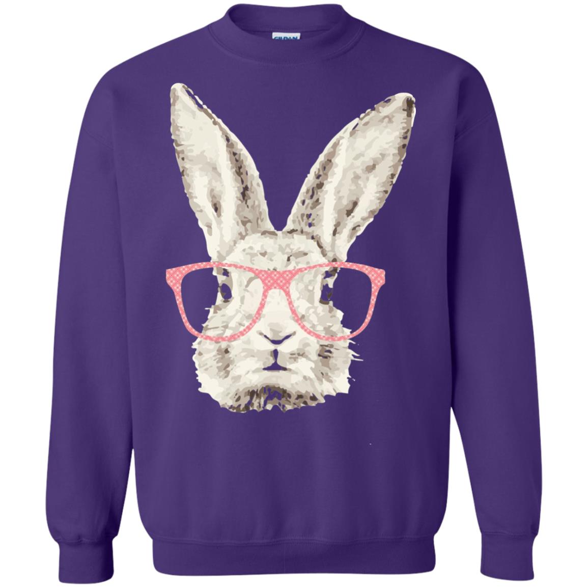 Easter Bunny Rabbit Pink Glasses Funny Hipster Shirt Purple