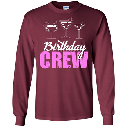 Birthday Crew Funny Girls Birthday Squad T-shirt Maroon