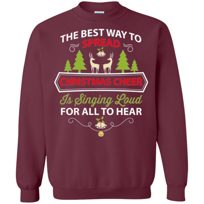 Christmas T-shirt Spread Christmas Cheer Singing Loud For All To Hear Maroon