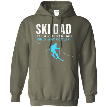 Skier T-shirt Ski Dad Like A Regular Dad Only Way Cooler Military Green