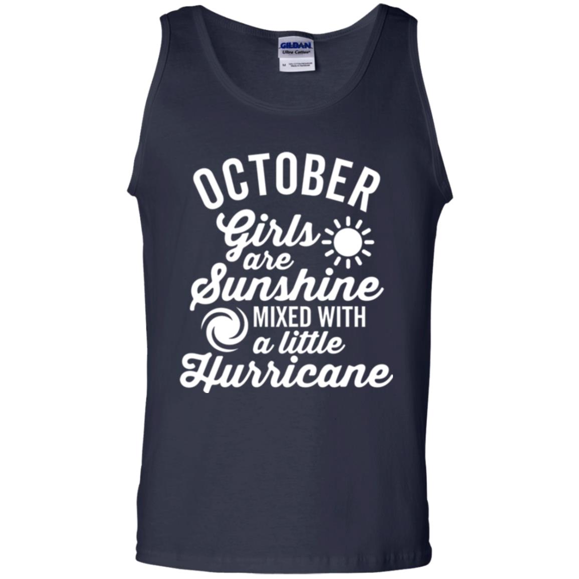 October Girls Are Sunshine Mixed With A Little Hurricane T-shirt Navy