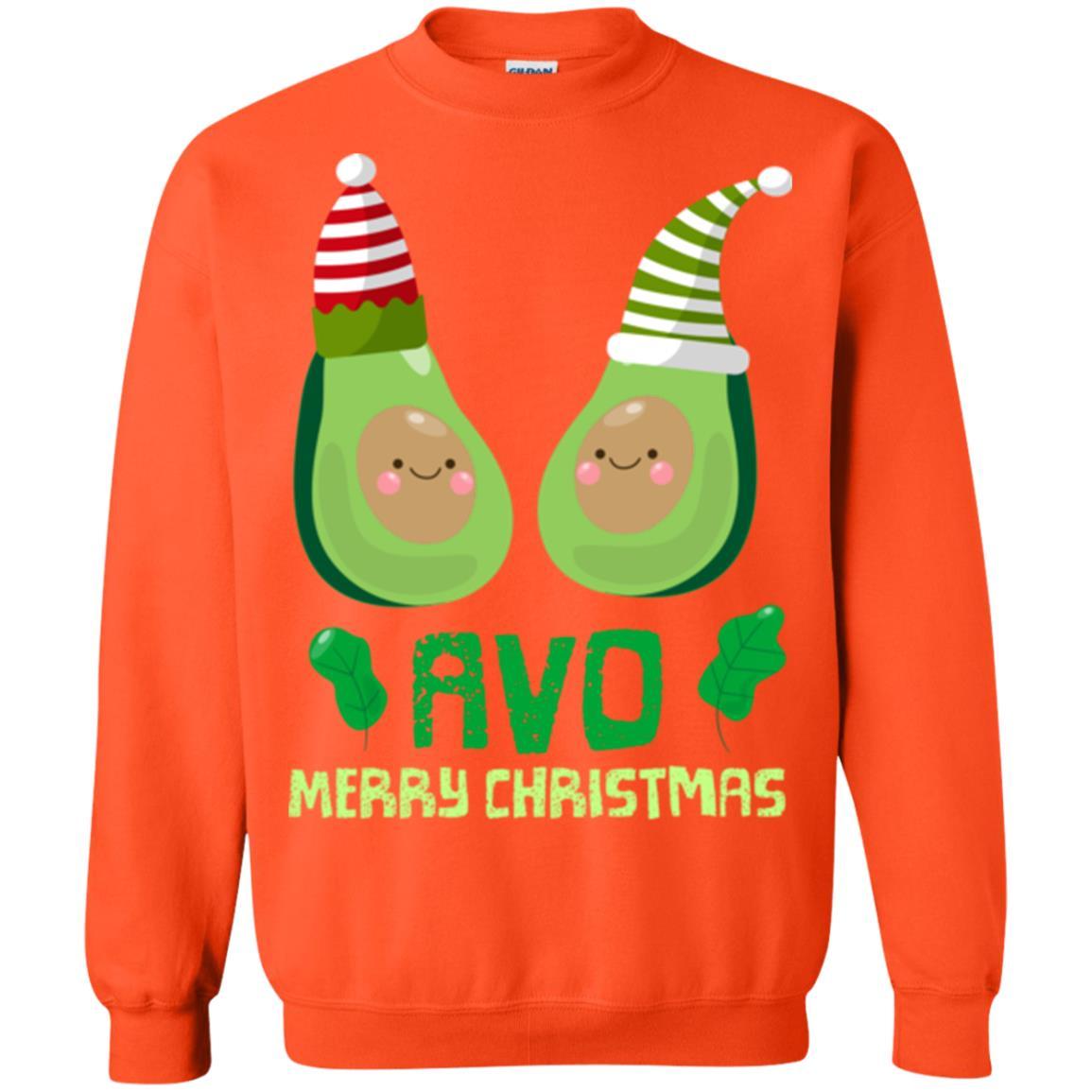 Avocado Merry Christmas T-shirt Orange