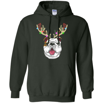 Dog Lovers T-shirt Funny Bulldogs With Antlers Forest Green