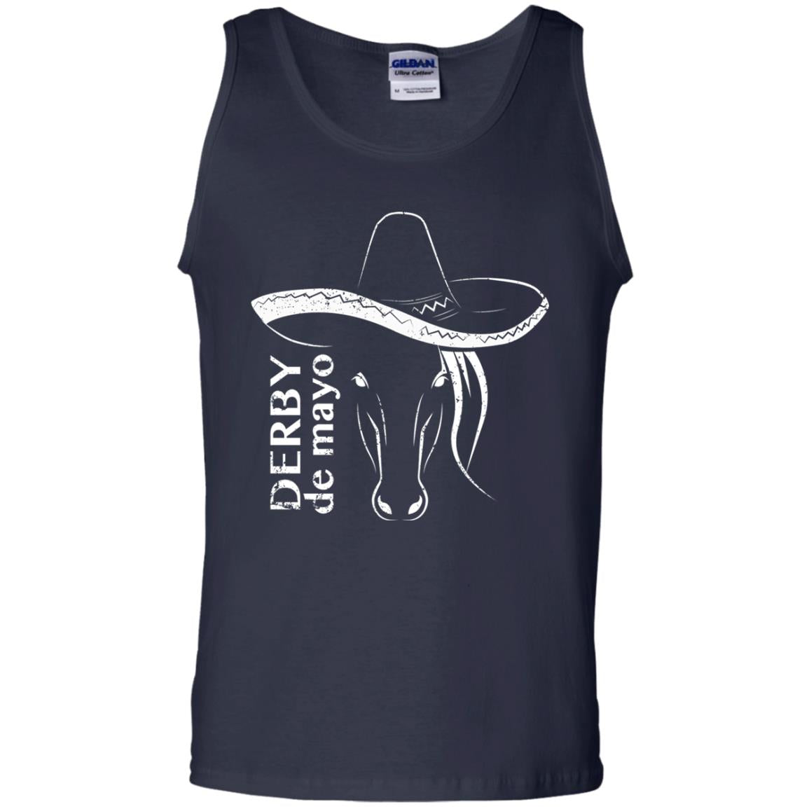 Derby De Mayo Sombrero Horse Race Shirt Navy