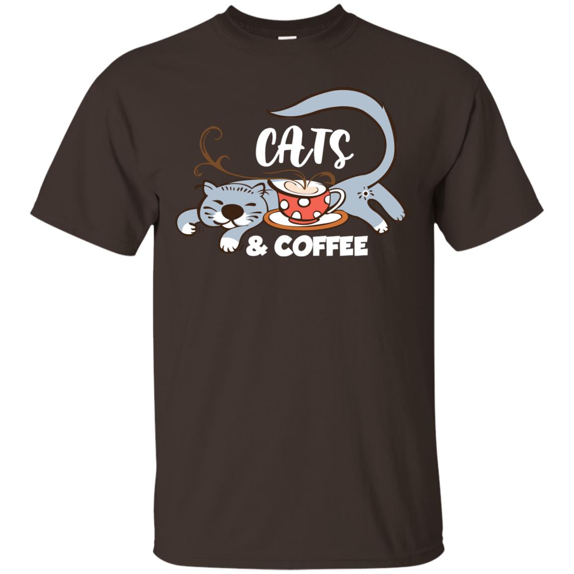 A Good Day Start With Cat And Coffee Cat Lover T-shirt Dark Chocolate