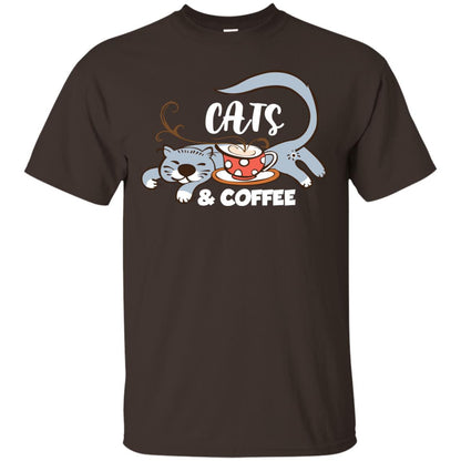 A Good Day Start With Cat And Coffee Cat Lover T-shirt Dark Chocolate