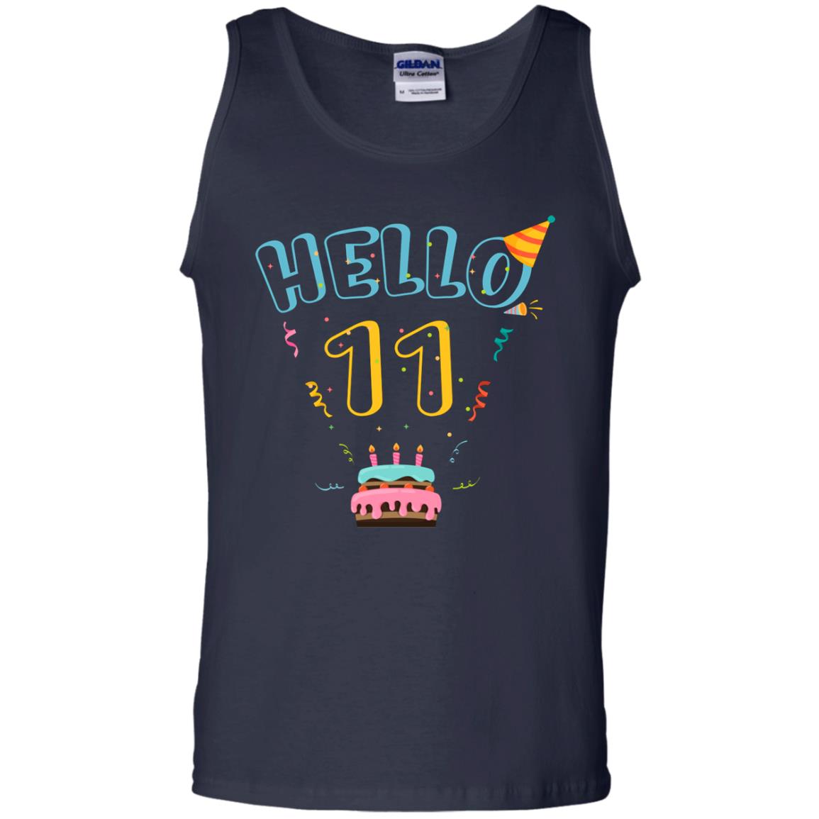 Hello 11 Eleven Years Old 11th 2007s Birthday Gift Shirt Navy