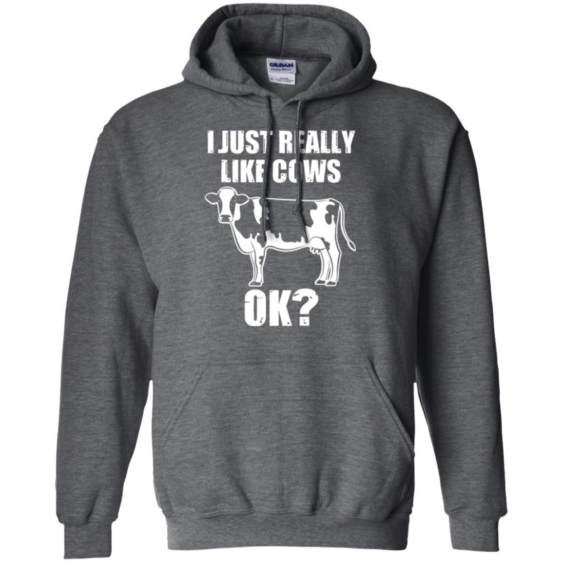 Cow Lover T-shirt I Just Really Like Cows Ok Dark Heather
