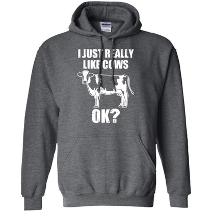 Cow Lover T-shirt I Just Really Like Cows Ok Dark Heather