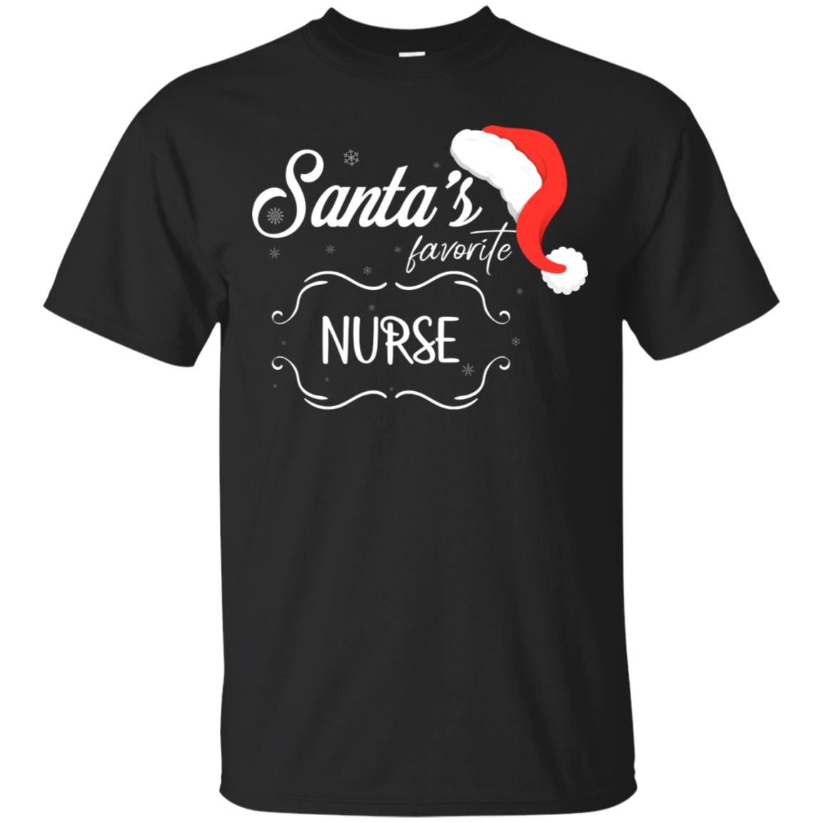 Santa's Favorite Nurse Nursing X-mas Gift Shirt For Nurse Black