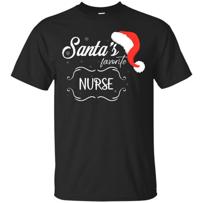 Santa's Favorite Nurse Nursing X-mas Gift Shirt For Nurse Black