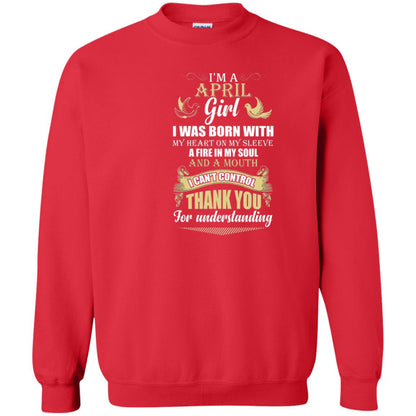 April Birthday Shirt Im A April Girl I Was Born With My Heart Red