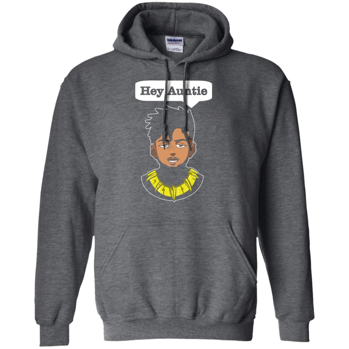 Hey Auntie Funny Saying Shirt For Black Panther Fan Dark Heather