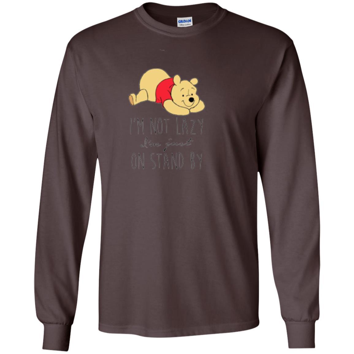 Cartoon T-shirt I'm Not Lazy I'm Just On Stand By Dark Chocolate