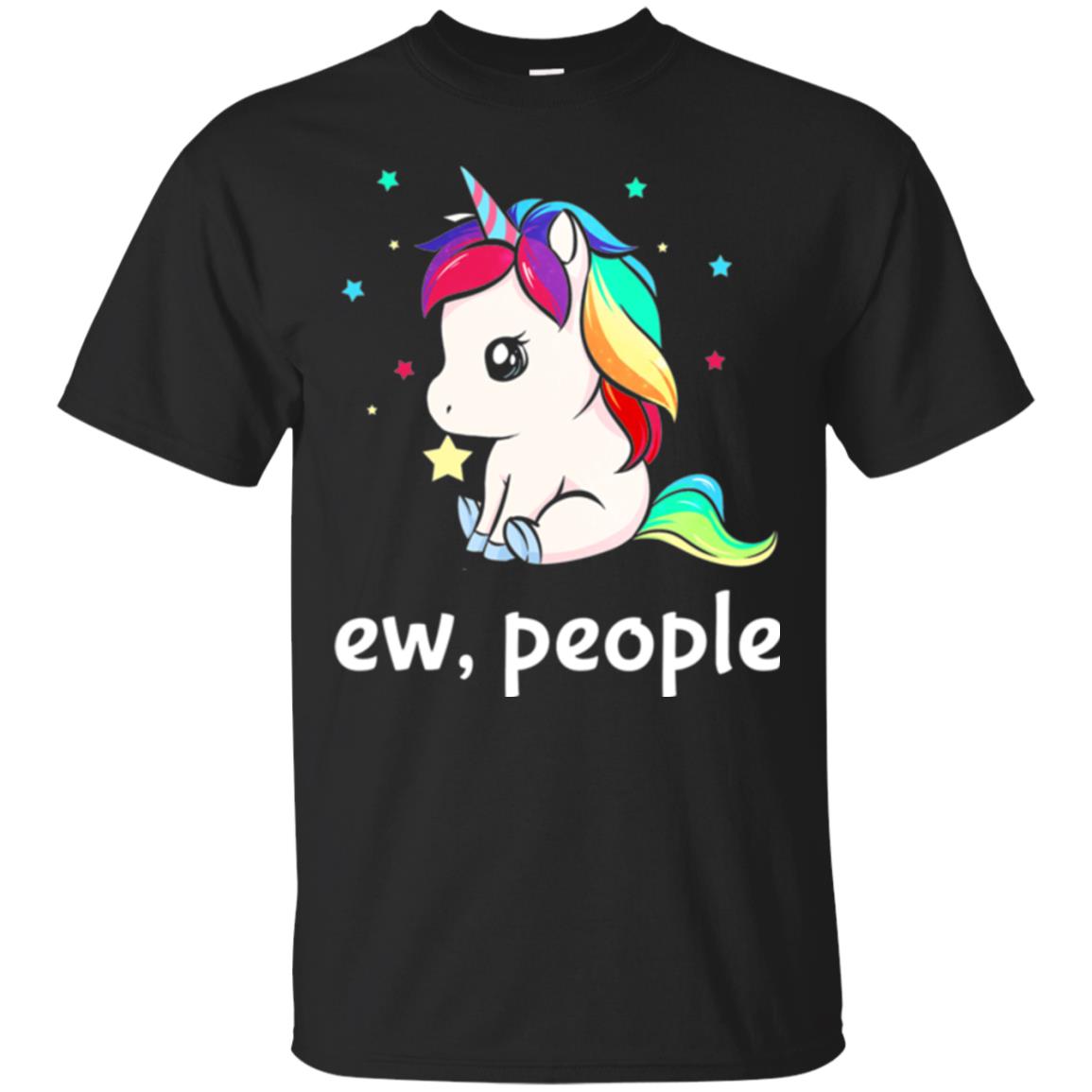 Unicorn Lover T-shirt Ew People T-shirt Black
