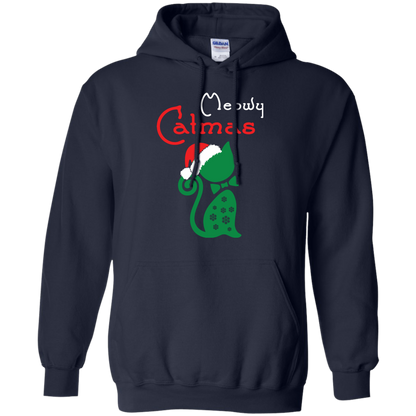 Cat Christmas T-Shirt Meowy Catmas Navy