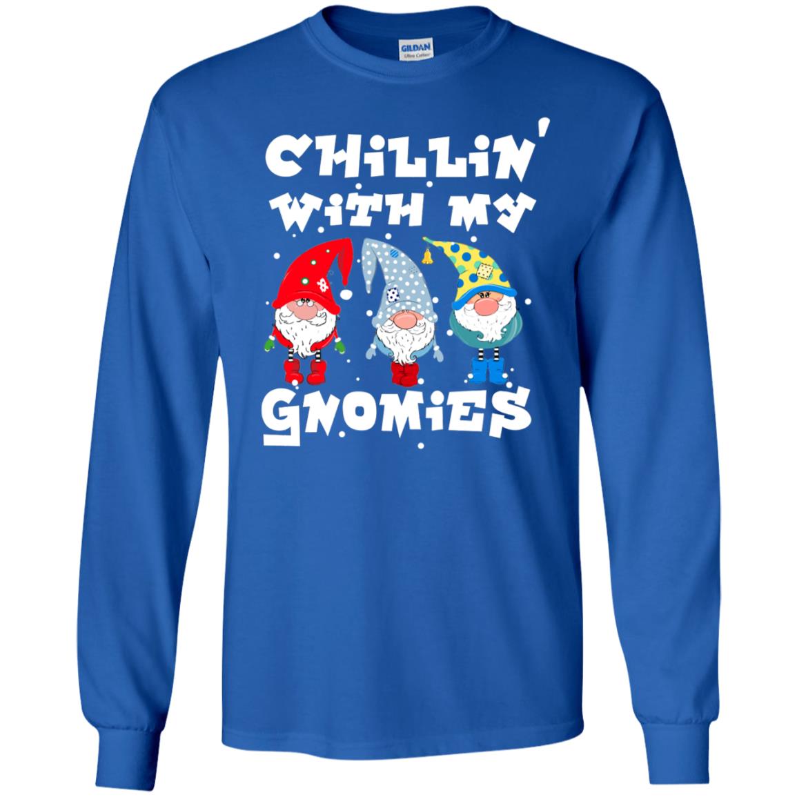 Chillin' With My Gnomies X-mas Gift Shirt For Mens Womens Kids Royal