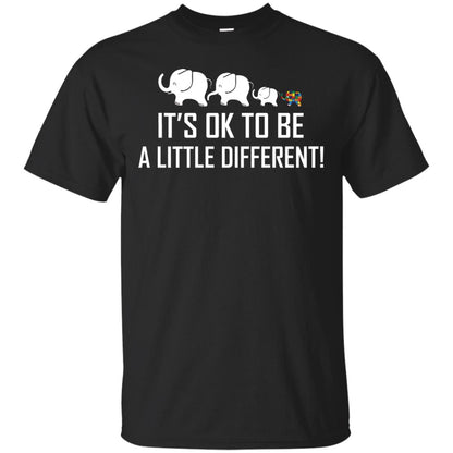 It_s Ok To Be A Little Different Autism Elephant Shirt Black