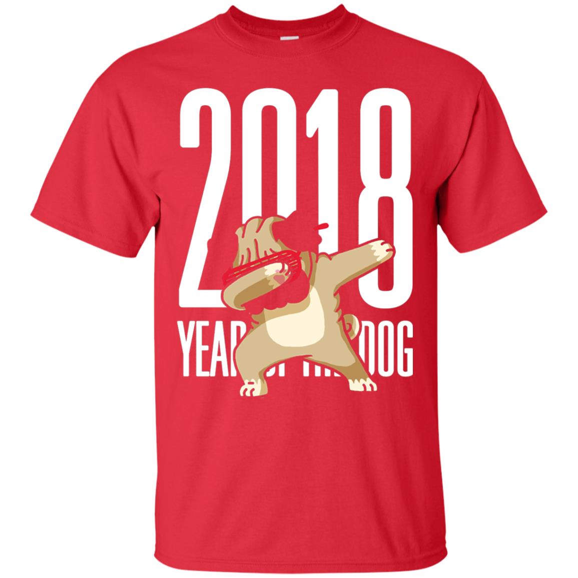 Dog Lover T-shirt 2018 Year Of The Dog Red