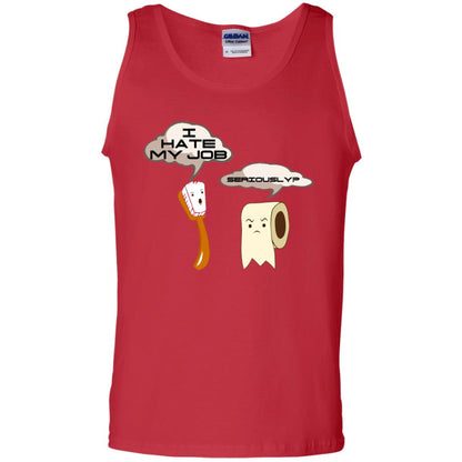 Funny Toothbrush And Toilet Paper I Hate My Job T-shirt Red