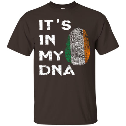 It's In My Dna Fingerprint Irish Ireland Gift Shirt Dark Chocolate