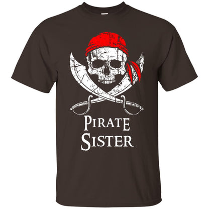 Family T-shirt Pirate Sister Jolly Roger Skull Crossbones Dark Chocolate