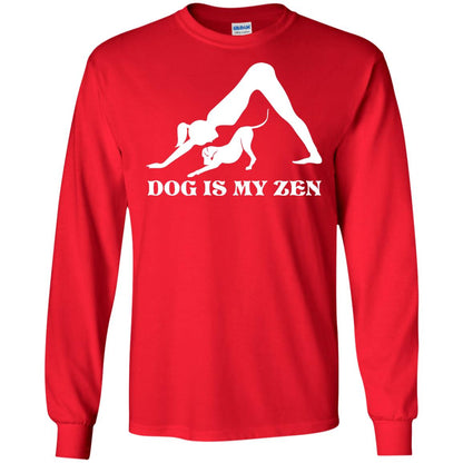 Yoga Dog T-shirt Dog Is My Zen Red