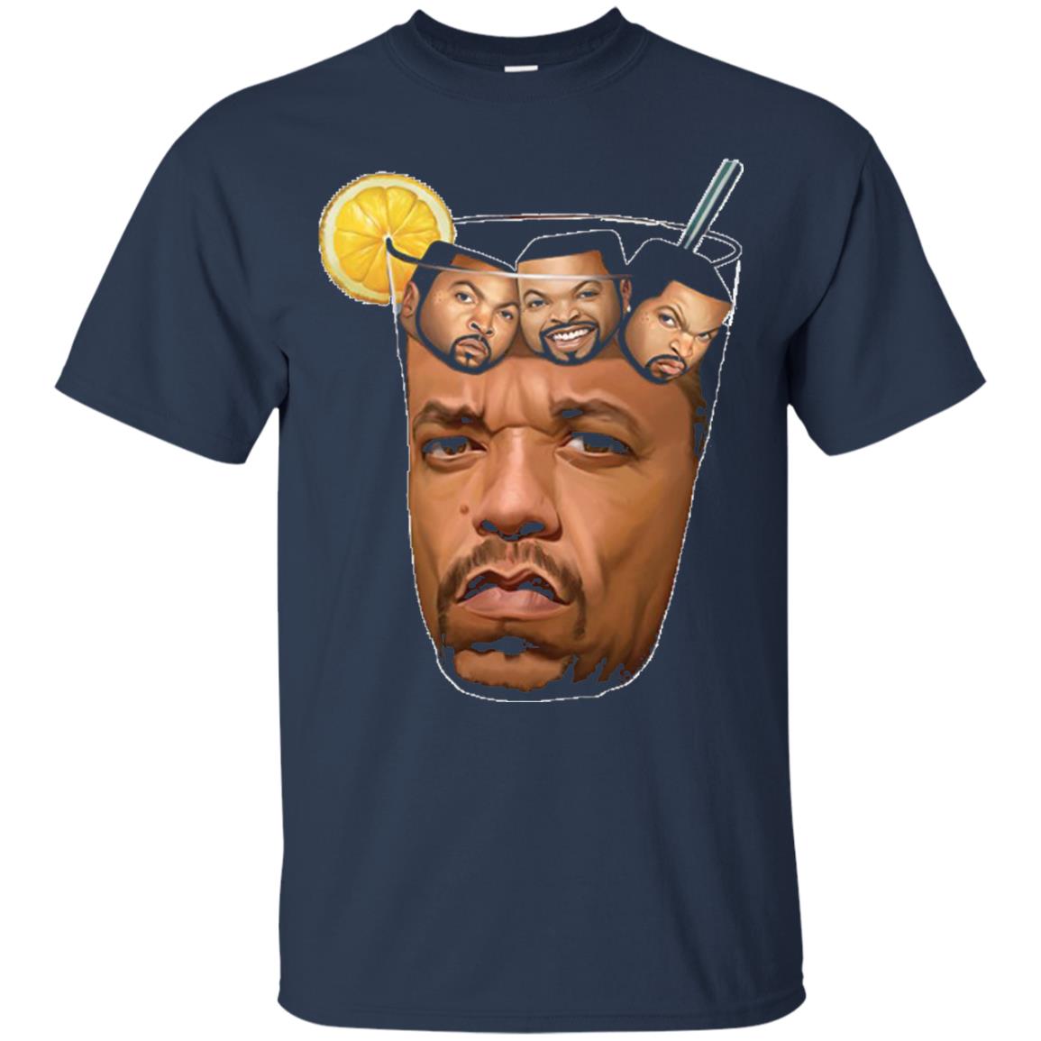 Ice T With Ice Cubes Funny T-shirt Navy