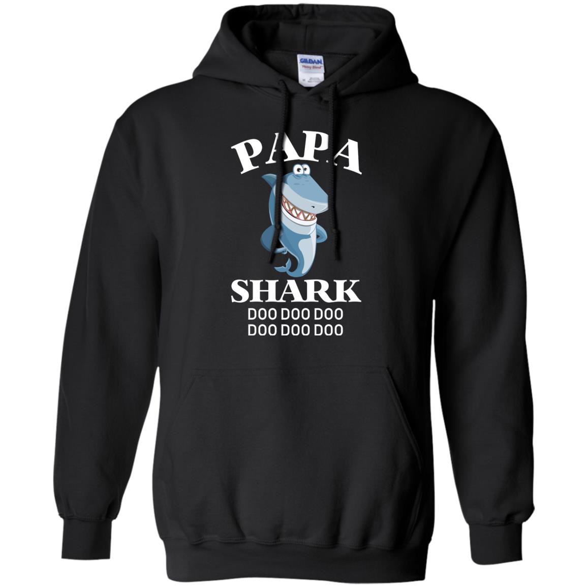 Papa Shark Family Shark ShirtG185 Gildan Pullover Hoodie 8 oz.