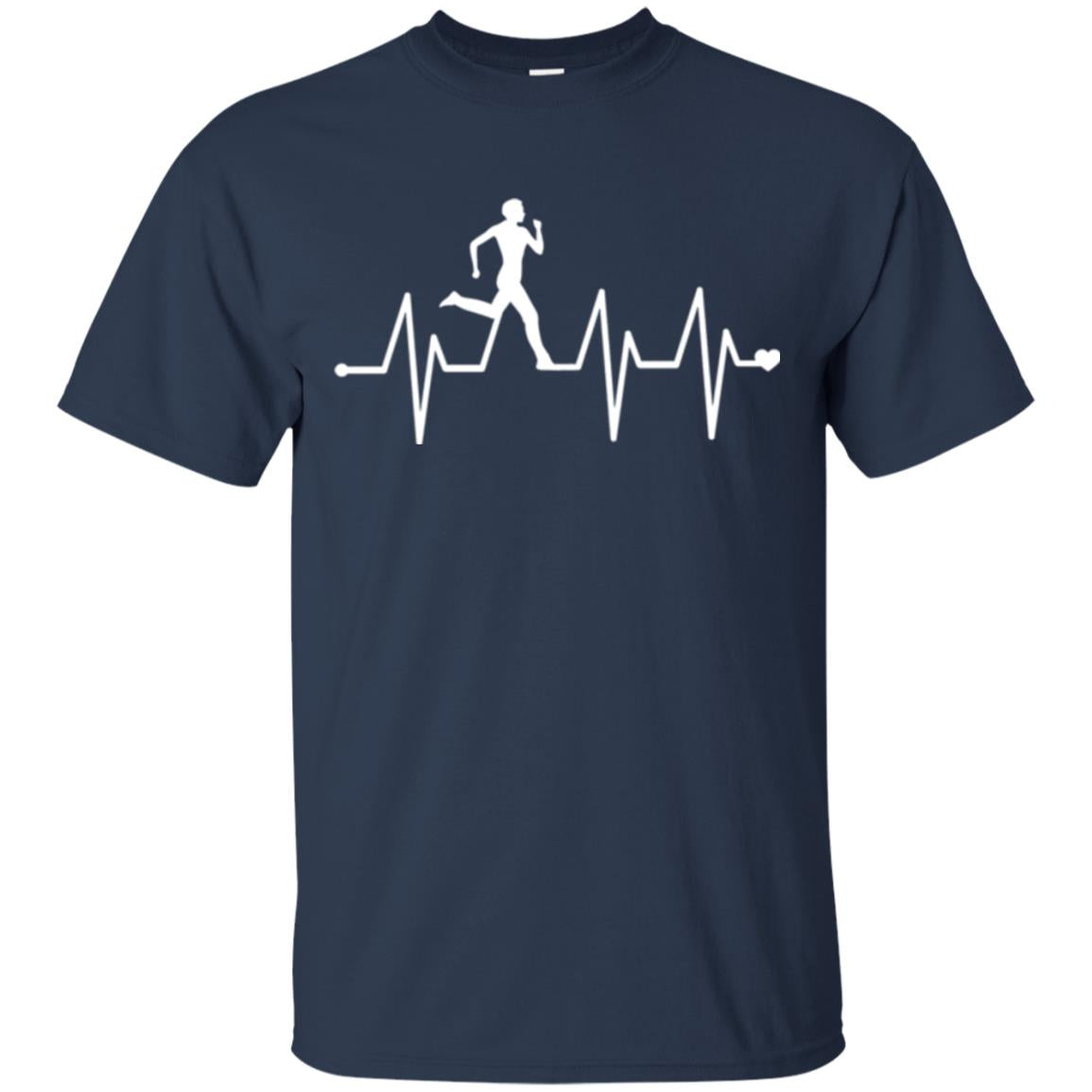Running T-shirt Athletics Heartbeat Pulse Navy